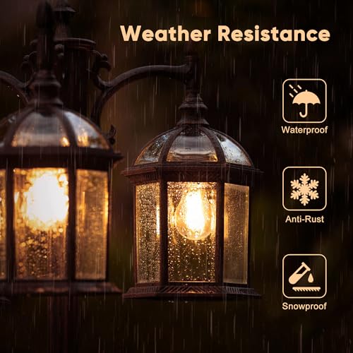 Dusk to Dawn Outdoor Lamp Post Light with 3 LED Bulbs