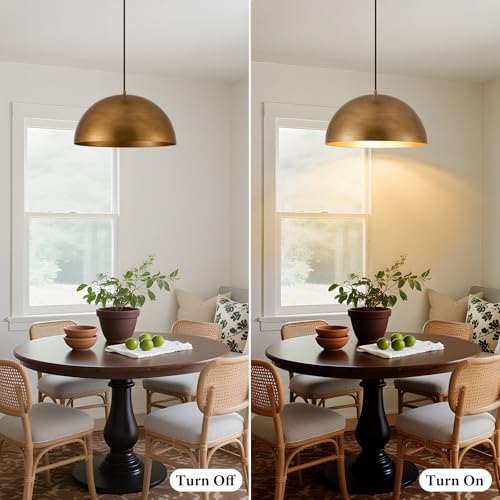 16" Dome Gold Pendant Light