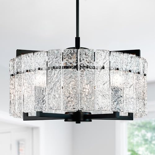 Modern Black Crystal Chandeliers for Dining Room