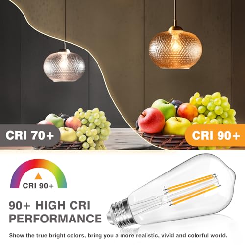 LED Light Bulbs Dimmable Vintage Edison Bulb (6 Count)
