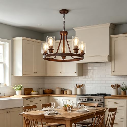 Farmhouse Faux Wood Chandelier (72 Count)