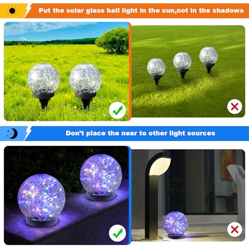 Solar Globe Lights Outdoor Waterproof (2 Count)