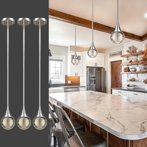 Chrome Silver Pendant Lights Kitchen Island (3 Count)