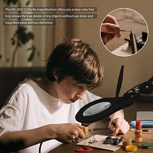 Bifocal LED Magnifying Lamp with Clamp