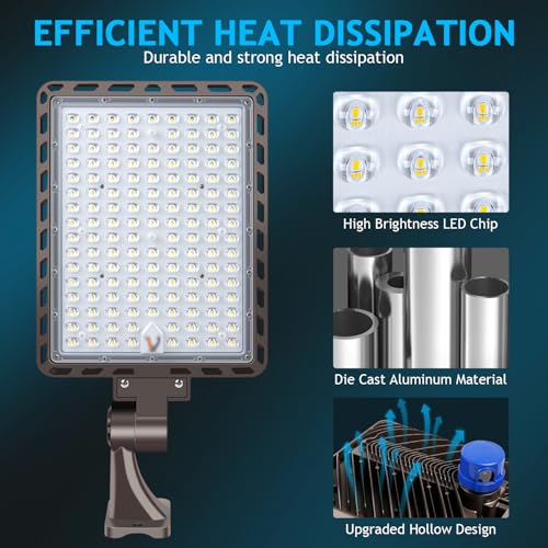 350W LED Parking Lot Light Dusk to Dawn Photocell 52500LM 5000K