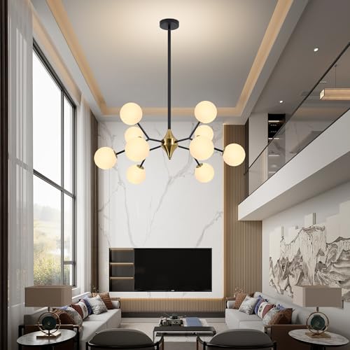 39" Black and Gold Sputnik Chandelier 10