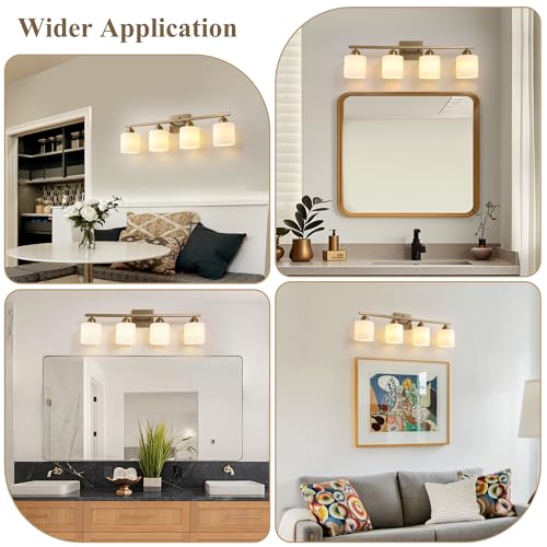 Milk Glass Vanity Lights for Bathroom