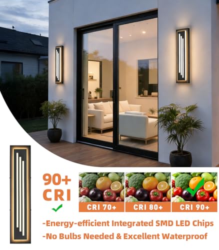 23.6'' LED Outdoor Wall Lights Modern Black Indoor Wall Sconce Lighting