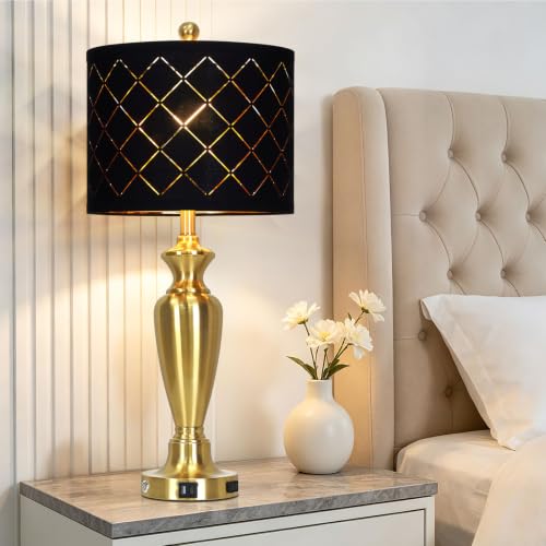 30" Tall Gold Table Lamps Set of 2 for Living Room & Bedroom (2 Count)