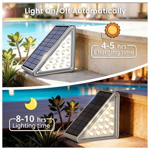 16 Pack Solar Step Lights Outdoor Waterproof
