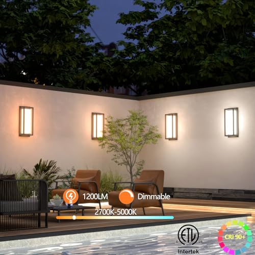Dimmable LED Outdoor Wall Sconce (2 Count)