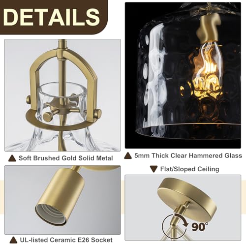 Oversized Large Hammered Glass Pendant Lights Kitchen Island Lighting