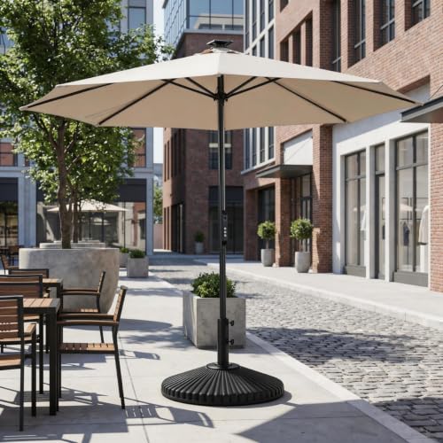 10Ft Electric Patio Umbrella With Remote And LED Light