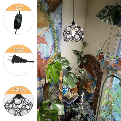 Black Plug in Chandelier