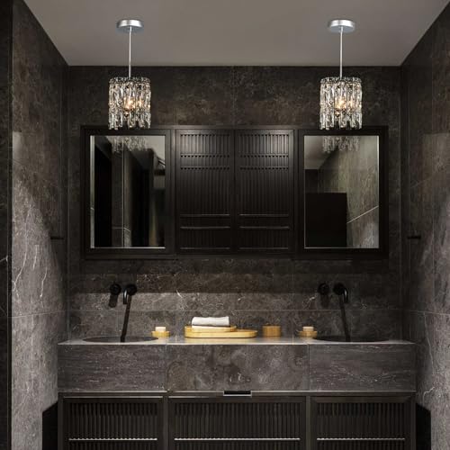 1 Light Modern K9 Crystal Pendant Lights Kitchen Island