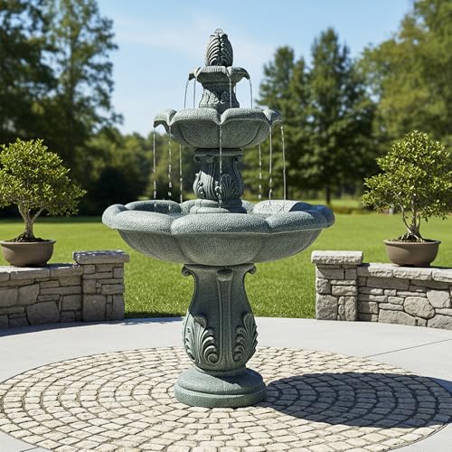 48" Grey Water Fountain Outdoor