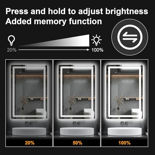 36"x24" LED Bathroom Mirror with Lights