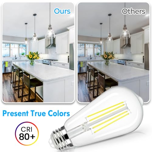 4 Pack Vintage LED Edison Bulbs 60W Equivalent (4 Count)