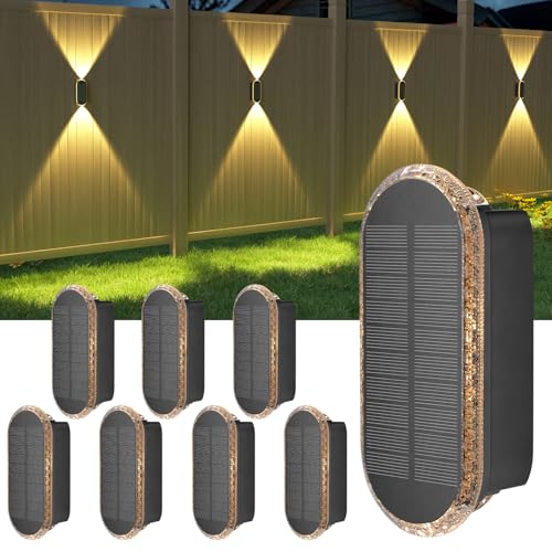 8 Pack Fence Lights Solar Powered (8 Count)