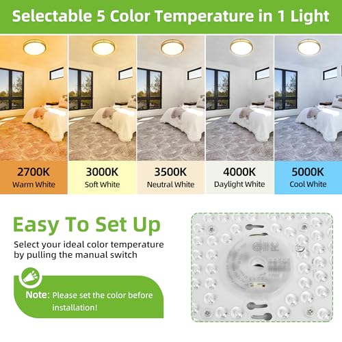 16 inch Dimmable LED Flush Mount Ceiling Light Fixture