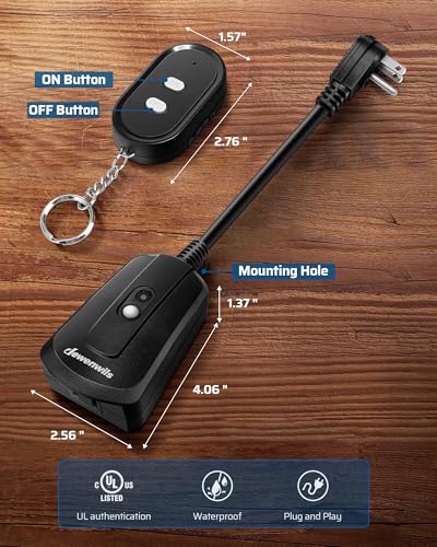 Remote Control Outlet with 2 Wireless Remotes