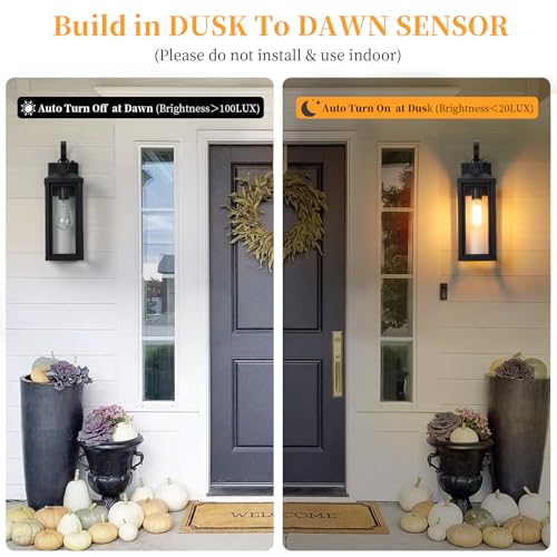17" Dusk to Dawn Large Porch Lights Outdoor 2 (2 Count)