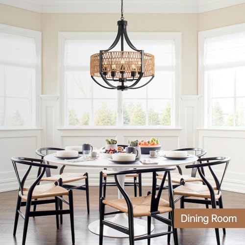 20" Rattan Chandelier