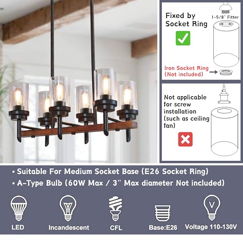 3Pcs Clear Bubble Glass Lamp Shade