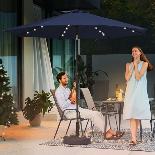 9' Patio Umbrella with Solar Lights