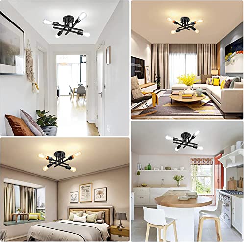 Modern 4 Light Semi Flush Mount Ceiling Light Fixture