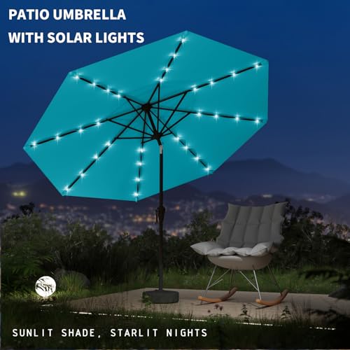 9FT Patio Umbrella with Solar Lights