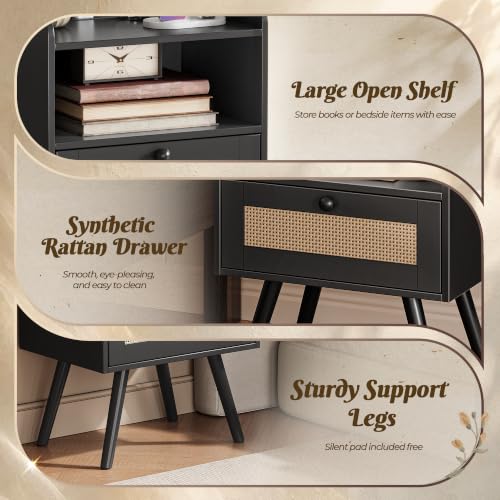 Nightstands with Charging Station (2 Count)