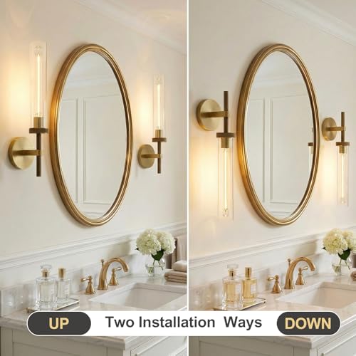 Brass Knurled Wall Sconce 20"