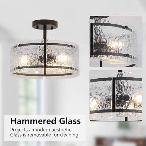 Black Semi Flush Mount Ceiling Light