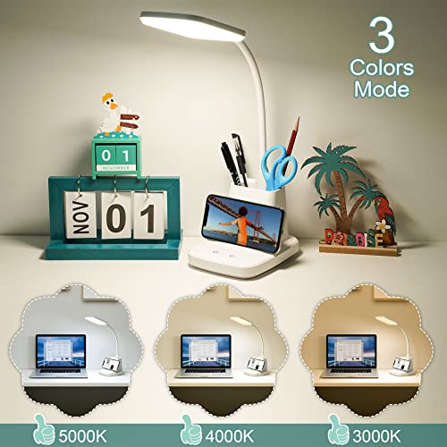 LED Desk Lamp with 10W Wireless Charging & Pen Holder
