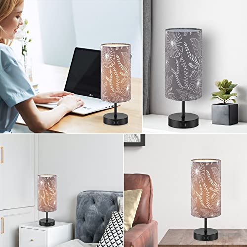 Bedside Table Lamp with 2 USB Ports