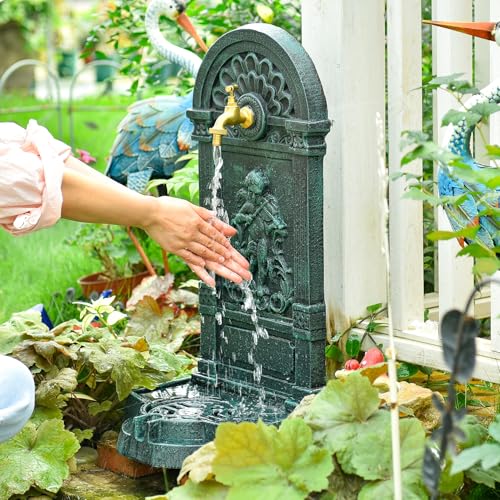 Freestanding Cast Iron Outdoor Water Column with Faucet
