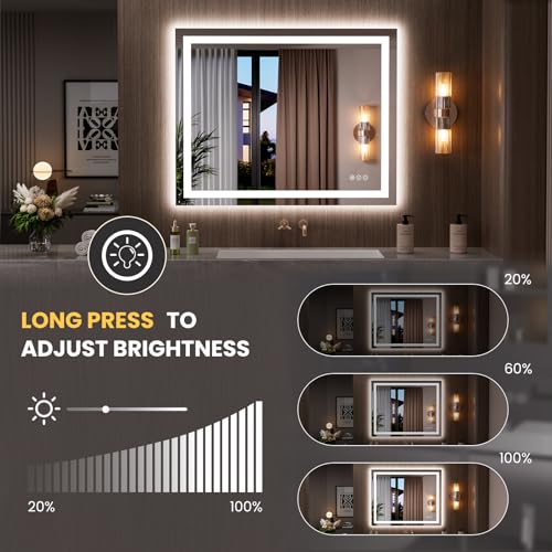 39.4"x31.5" LED Bathroom Mirror with Lights