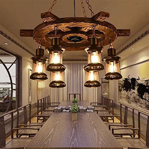 Vintage Industrial Chandelier with Rudder Design