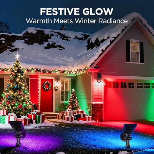 4 Solar Lights Outdoor for Halloween Christmas Xmas (4 Count)