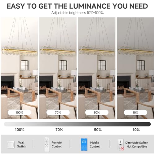 Gold Led Modern Crystal Chandelier