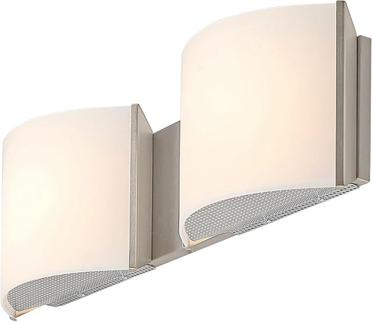 Unique Bathroom Vanity Lights, Over Mirror Light Fixture, 2-Light LED Wall Scones with Premium Arylic Shade for Indoor Bedroom Living Room Stairwell Accent Lighting