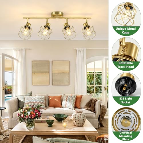 4 Lights Kitchen Light Fixtures Ceiling Mount