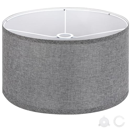Grey Large Drum Lamp Shades for Floor Lamps