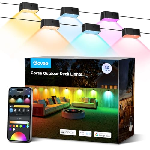 72ft RGBIC Outdoor Deck Lights (12 Count)