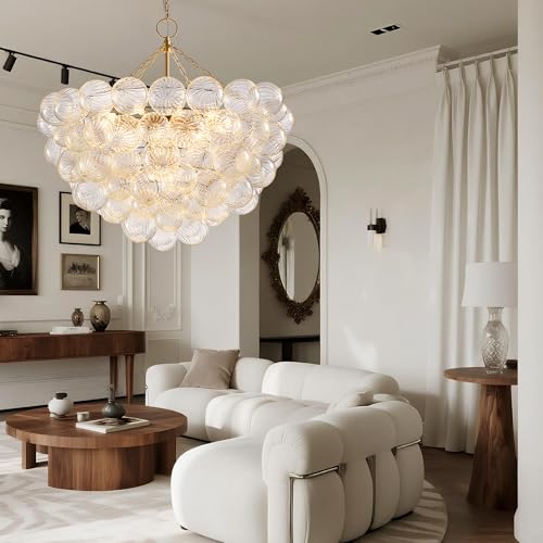 44 Inch Moden Gold Chandelier with 18 Bubble Lights