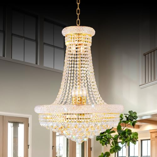 Modern Crystal Chandelier Gold Empire Hanging Chandelier