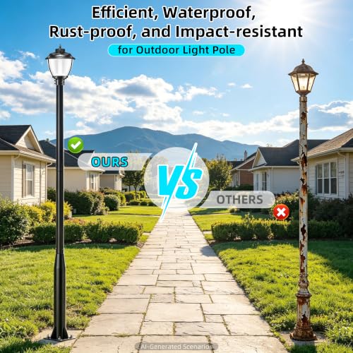 2Pack 10Ft Street Light Pole Adjustable Heavy Duty Metal Street Lamp Post