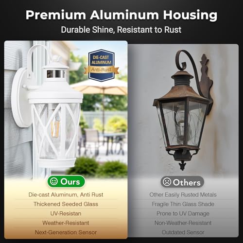 Front Porch Light with Motion Sensor (White / 1-Pack)