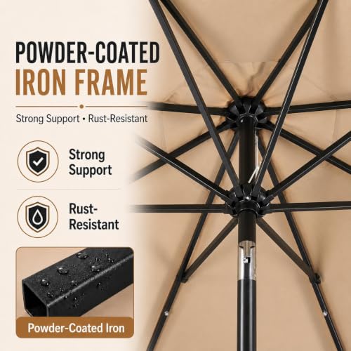 9FT Solar Patio Umbrella w